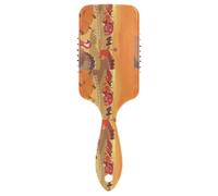 Curly Hair Brushes Autumn Farm with Pumpkin and Turkey Paddle Brushes Plastic Detangling Brushes for Thick Hair Makes Hair Smooth