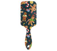Curly Hair Brushes Christmas Cookies Gingerbread Man Girl Dancing Anti-static Massage Hair Comb Hair Brushes Detangler for Women Conditioning Hair Texture