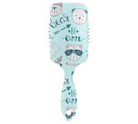 Curly Hair Brushes Funny Animals Bears Blue Scalp Massage Brushes Wet And Dry HairBrushes for Women Men Detangling and Adding Shine