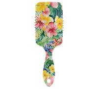Curly Hair Brushes Jamaica Lignum Vitae Beauty Summer Flowers Anti-static Brushes Wet And Dry HairBrushes for Women Men Detangling and Adding Shine