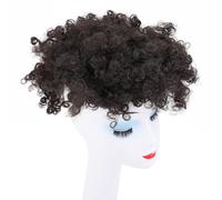Curly Hair Bun, Elastic Wave Bread in Polyvalent Black Disorder with Bangs for Women Girls (2#)