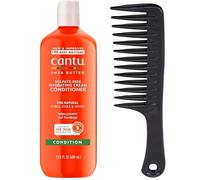 Curly Hair Conditioner & Amara Wide Tooth Comb | Cantu Conditioner for Moisture & Shine | Sulphate Free Conditioner for Natural Curls | Conditioner for Curly Hair & Afro Comb