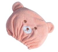 Curly Hair Drying Hat - Fleece Soft Cartoon Bear Design Drying Hat For Hair,Wiping Turban Hair Drying Supplies Fast Absorption Elastic- Towel For Home Hotel Dormitory