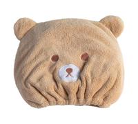 Curly Hair Drying Hat - Fleece Soft Cartoon Bear Design Drying Hat For Hair,Wiping Turban Hair Drying Supplies Fast Absorption Elastic- Towel For Home Hotel Dormitory