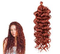 Curly Hair Extension Crochet Hair Extensions Fluffy Wave Hairpieces for Black Women Synthetic Hairpiece Red 1124