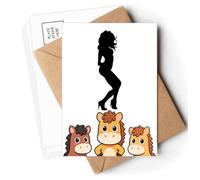 Curly Hair Hot Beautiful Woman Postcards Envelopes Cards Mailing Year Horse