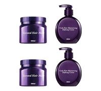 Curly Hair Moisturizing Defining Cream, Define All Curl Types & Hair Textures, Anti Frizz Curling Cream for Curly Hair, Repair, Define, Hydrate & Style, 8.43 Oz (2PC, Defining Cream + Hair Mask)