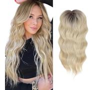 Curly Hair Piece, 18-inch Wavy Curly Hair Natural Invisible Clip Wig, Synthetic Fiber Extensions for Women, Ladies, Mothers, Brides