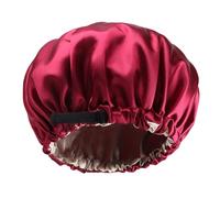 Curly Hair Satin Sleep Bonnet, Sturdy Layer Night Hair Cover with Adjustable Buckle, Soft Protective Cap for Home and Travel Use, Keeps Curls Smooth for Women 36x36cm