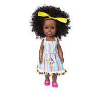 Curly Haired African 35CM Realistic Vinyl Educational Toy for Early Childhood Development and Interactive Play (D, One Size)