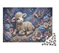 Curly-haired Lamb 1000 Piece Puzzle for Relaxation Starry Sky Flower Sea for First-Time Jigsaw Users Memory Improvement Housewarming Gift 70x50cm/1000pcs