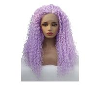 Curly Light Purple Lace Front Wig for Women Natural Hairline 13 * 3 Synthetic Glueless Wig Adds Volume(16inch)