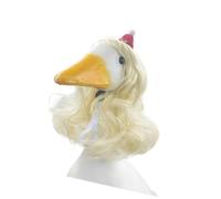 Curly Long Hairstyle Decorative Headpiece for Goose Costume Meetings Easy to Wear Synthetic Fibre Geese Animal Costume Style