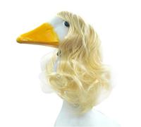 Curly Long Hairstyle Decorative Headpiece for Goose Costume Meetings Easy to Wear Synthetic Fibre Geese Animal Costume Style