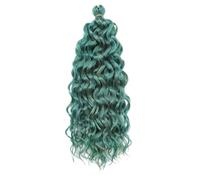 Curly Ocean Wavy Braiding Wig,Deep Wave Crochet Hair,Synthetic Bohemian Soft Curls Braids Extensions(M-BLUE,24 inch)