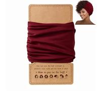 Curly Pineapple Headband for Women, Extra Wide Stretchy Sleep Scarf for Thick Curly and Coily Hair, Anti-Frizz Hair Wrap for Sleeping and Gym, Breathable Night Tube Scarf (Red)