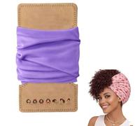 Curly Pineapple Headband for Women - Extra Wide Stretchy Sleep Scarf for Thick Curly & Coily Hair - Anti-Frizz Night Hair Wrap - Soft Breathable Pineapple Method Tube Headband (#F)