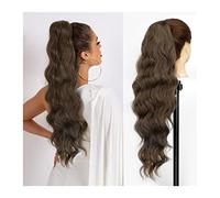 Curly Ponytail 26" Long Body Wavy Extension Synthetic Heat Resistant Hair Extensions Hairpiece for Women Girls Drawstring Ponytail Natural Soft Clip in Ponytail Hair Extensions for Women(Light Brown)