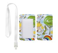 Curly Spiral Tree Card Holder with White Lanyard, Ski Pass Holder, Vertical ID Cards Protector for School, Vertical Name Badges Protector for Paramedic, Nurse Accessories Nurse Essentials Work