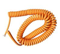 Curly Spring Cord, 3 Core 1mm2 Charging Pile Orange Oxygen-Free Copper Expansion Wire Stretch 1 Meter to 20 Meters(Stretch 12 Meters)
