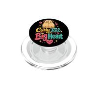 Curly Tail Big Heart Pug Lover Design PopSockets PopGrip for MagSafe