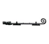 Curly-Tail Casement Window Stay - 305mm Length - Black Antique Window Fitting | Traditional Casement Window Fitting - Antique Design Ornate Window Fastener - Casement Window Fixture