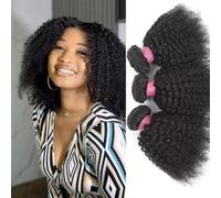 Curly Wave Bundles Brazilian Human Hair 3 Bundle 8A Grade 100% Unprocessed Hair Bundles Natural Color for Women (161820)