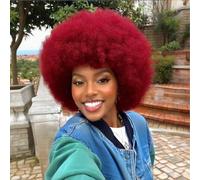 Curly Wig 70 Inch for Black Women Large Fluffy Soft Natural Looking Curly Afro Wig 8 Inch Red