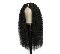 Curly Wig Kinky V Shape Wigs, Wave Glueless Full Head Half Human Remy Hair for Black Women Fluffy and Natural(180 Density,18inch)