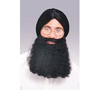 Curly Wig with Moustache (White) Santa or Hill Billy