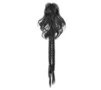 CurlyBraid Hair Claw Clip Ponytail Extensions Updos Jaw Clip Synthetic Fountain Ponytail Wigs Girl Decors Synthetic Hair For Casual Wear
