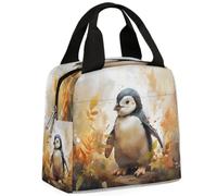 CURLYOOT Animal Penguin Lunch Bag for Women and Men Lunch Tote Bag Reusable Lunch Box Insulated Cooler Bag for Work Picnic Travel Beach