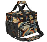 CURLYOOT Asian Dragon Large Reusable Lunch Bag for Women and Men, Insulated Leakproof Lunch Box for Picnic Hiking Beach, Freezable Cooler Tote Bag Organizer
