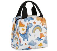 CURLYOOT Cartoon Dinosaur Rainbow Lunch Bag for Women and Men Lunch Tote Bag Reusable Lunch Box Insulated Cooler Bag for Work Picnic Travel Beach