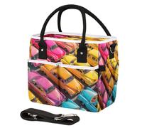 CURLYOOT Colorful Car Insulated Lunch Bag for Women Men Adults, Lunch Box with Adjustable Shoulder Strap Large Lunchs Tote Bag for Work Picnic Camping