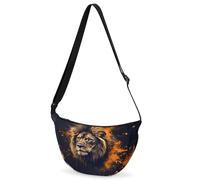 CURLYOOT Crescent Bag for Women Men Lightweight Sling Crossbody Bag with Adjustable Strap Polyester Travel Shoulder Bags, Brown