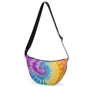 CURLYOOT Crescent Bag for Women Men Lightweight Sling Crossbody Bag with Adjustable Strap Polyester Travel Shoulder Bags, Blue, Modern