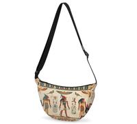 CURLYOOT Crescent Bag for Women Men Lightweight Sling Crossbody Bag with Adjustable Strap Polyester Travel Shoulder Bags, White