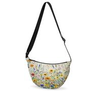 CURLYOOT Crescent Bag for Women Men Lightweight Sling Crossbody Bag with Adjustable Strap Polyester Travel Shoulder Bags, Grey