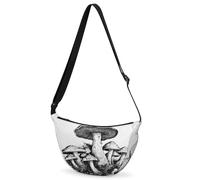 CURLYOOT Crescent Bag for Women Men Lightweight Sling Crossbody Bag with Adjustable Strap Polyester Travel Shoulder Bags, Beige