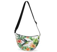 CURLYOOT Crescent Bag for Women Men Lightweight Sling Crossbody Bag with Adjustable Strap Polyester Travel Shoulder Bags, Yellow