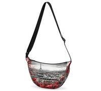 CURLYOOT Crescent Bag for Women Men Lightweight Sling Crossbody Bag with Adjustable Strap Polyester Travel Shoulder Bags, Beige