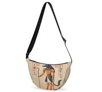 CURLYOOT Crescent Bag for Women Men Lightweight Sling Crossbody Bag with Adjustable Strap Polyester Travel Shoulder Bags, Yellow