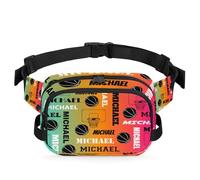 CURLYOOT Custom Fanny Pack for Women Waist Packs Crossbody Belt Bag with Adjustable Strap for Sports Workout Running Traveling Hiking, Red Yellow Blues, Medium, Modern