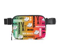 CURLYOOT Custom Fanny Pack for Women Waist Packs Crossbody Belt Bag with Adjustable Strap for Sports Workout Running Traveling Hiking, Red Yellow Blues, M, Modern