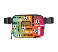 CURLYOOT Custom Fanny Pack for Women Waist Packs Crossbody Belt Bag with Adjustable Strap for Sports Workout Running Traveling Hiking, Red Yellow Blues, Medium, Modern