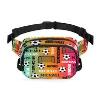 CURLYOOT Custom Fanny Pack for Women Waist Packs Crossbody Belt Bag with Adjustable Strap for Sports Workout Running Traveling Hiking, Red Yellow Blues, M, Modern