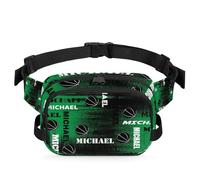 CURLYOOT Custom Fanny Pack for Women Waist Packs Crossbody Belt Bag with Adjustable Strap for Sports Workout Running Traveling Hiking, Green, Medium, Modern