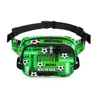 CURLYOOT Custom Fanny Pack for Women Waist Packs Crossbody Belt Bag with Adjustable Strap for Sports Workout Running Traveling Hiking, Green Black, Medium, Modern