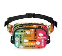CURLYOOT Custom Fanny Pack for Women Waist Packs Crossbody Belt Bag with Adjustable Strap for Sports Workout Running Traveling Hiking, Red Yellow Blues, Medium, Modern